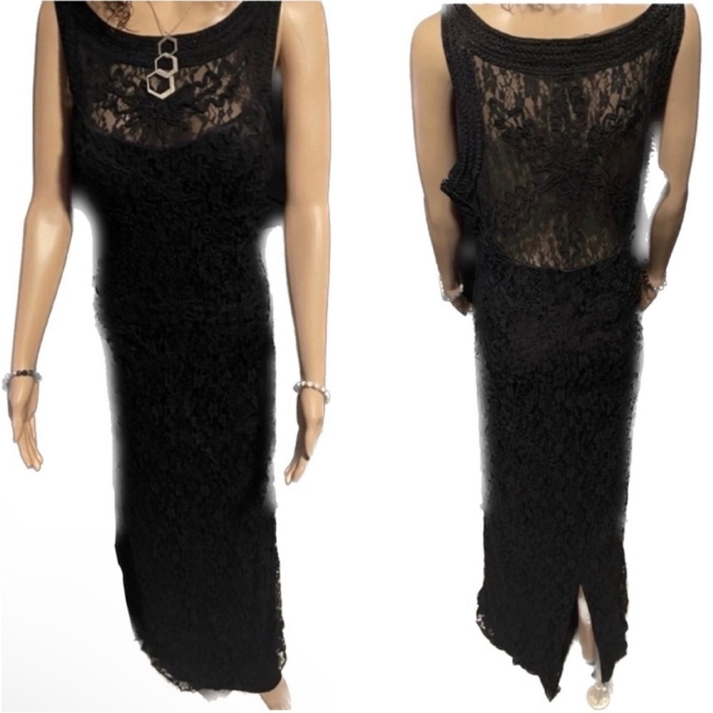 Elegant Black Lace Maxi Dress
